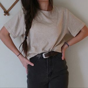 Vintage • Neutral Ribbed Top